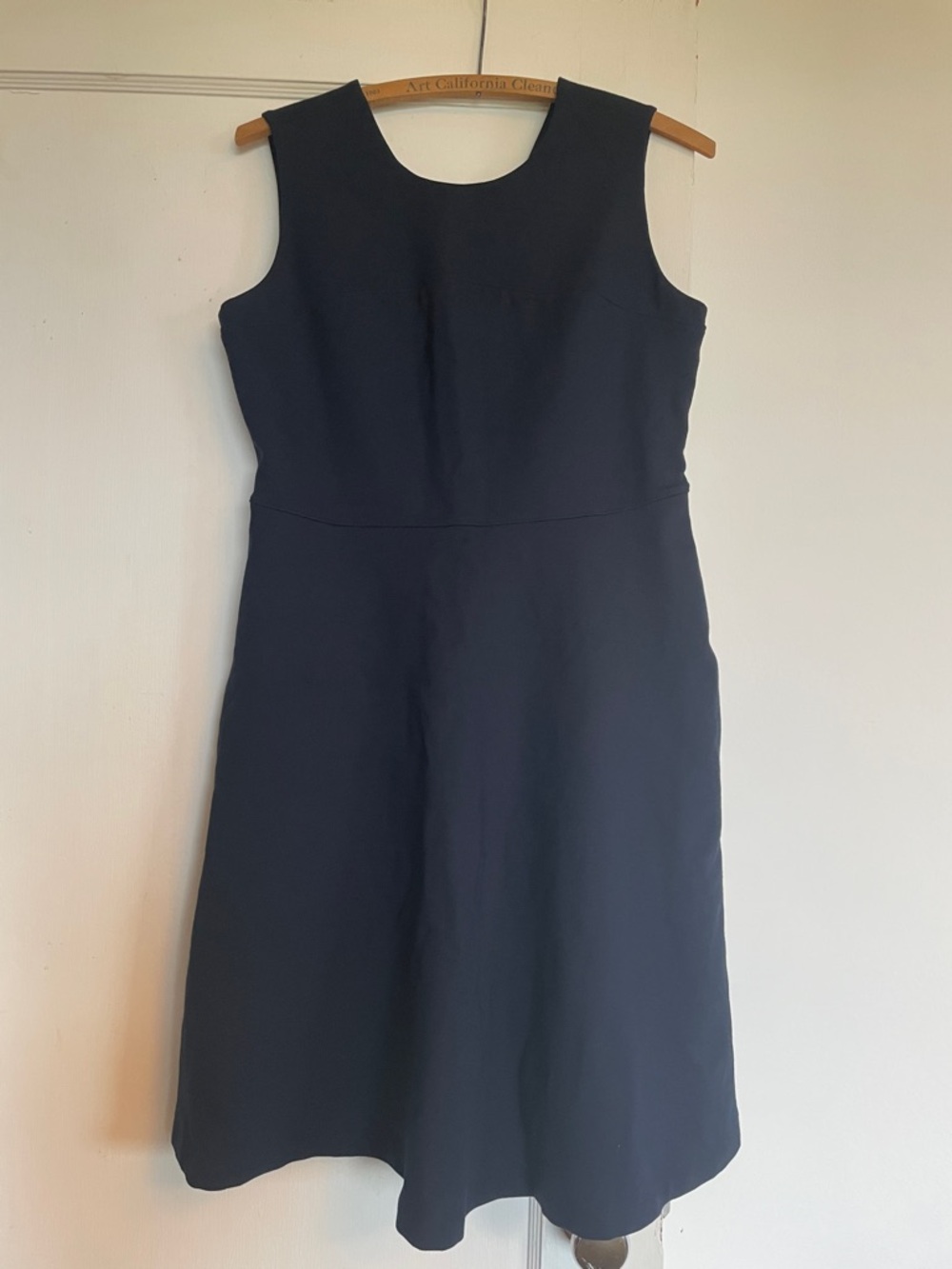 Lands' End Navy Sleeveless Midi A-Line Dress